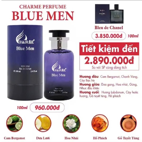 Nước hoa Nam Charme Blue Men 100ml